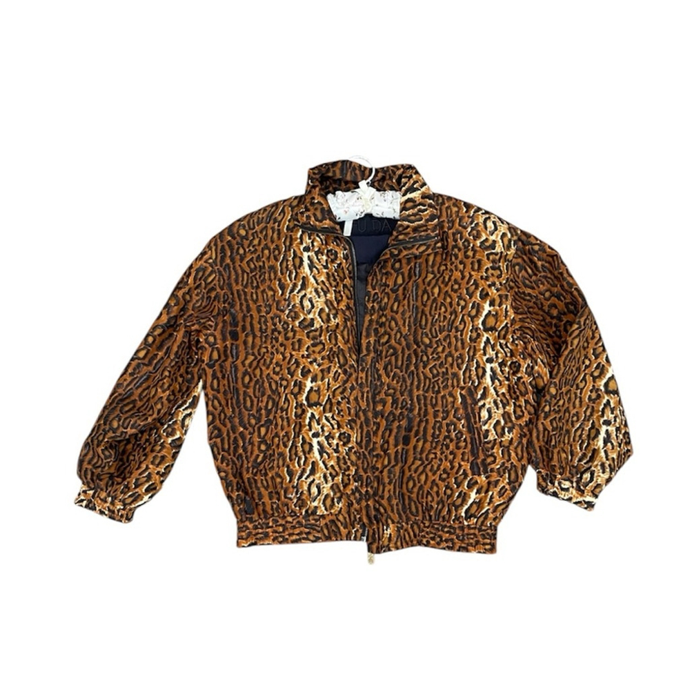 Vintage Fuda International Silk Bomber Jacket Animal Print 90s Retro oversized